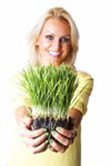 Woman with Perlite Plant